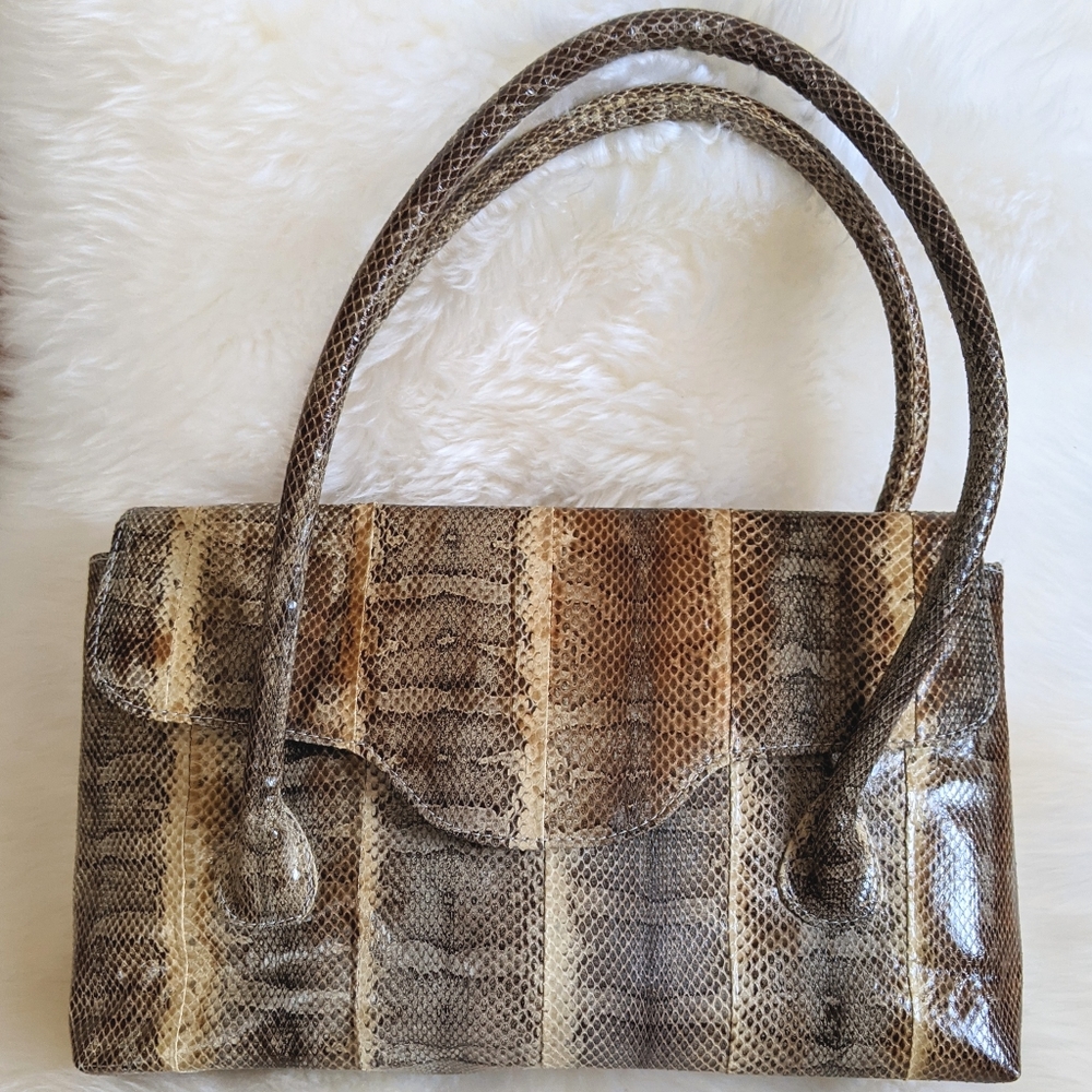 Y2K Genuine Snakeskin Handmade Handbag by Oui + Maud